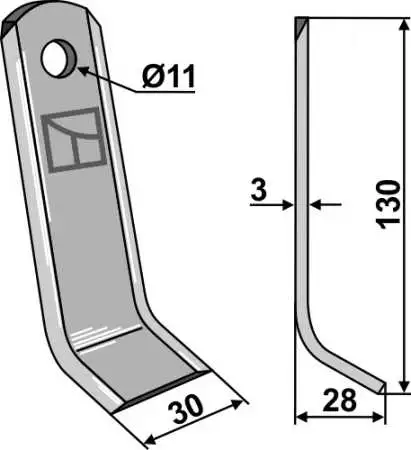 Y-Messer 130x30mm